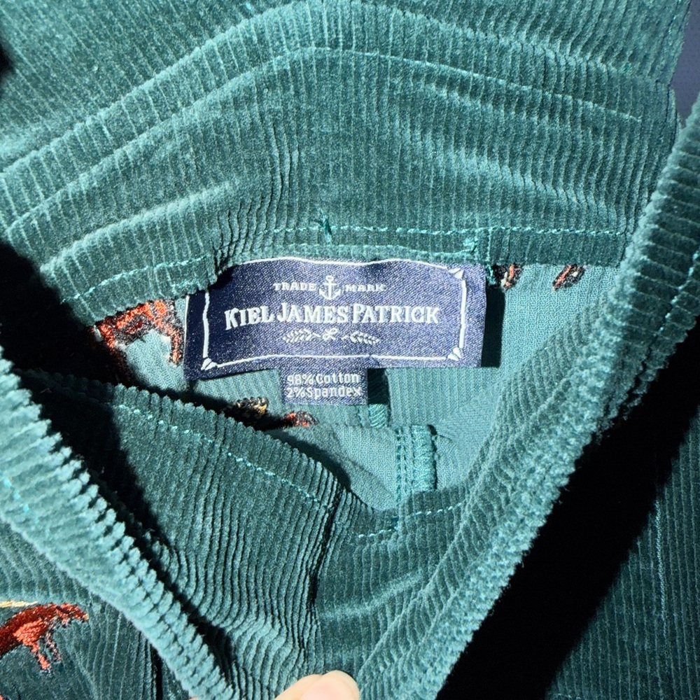 Kiel James Patrick Corduroy Overall Dress with Embroidered Moose Details - Picture 4 of 6